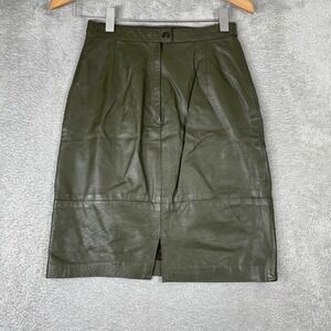 Comint Leather Skirt Womens 9/10 High Waisted Pencil Midi Vintage Retro Y2K